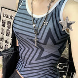 GORUNRUN-summer outfits y2k style casual spring outfits Contrast Trim Star Print Vintage Tank Top