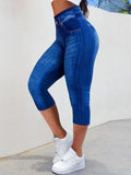 GORUNRUN Plain Casual Tight Capris Leggings