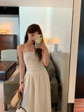 GORUNRUN-2024 Summer Elegant Strapless Midi Dresses Fashion Chic Off Shoulder Backless Dresswear Female Party Evening Dress