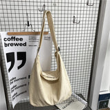 GORUNRUN- 2024 Shoulder Bag Women Shopper Canvas Tote Bag Female Solid Simple Large Capacity Crossbody Bags Women Designer Handbags