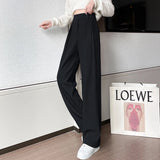 GORUNRUN-Autumn Fashion Black Design Tailored Trousers Women Loose Casual High Waist Pants Korean Street Lady Draped Trousers New