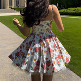 homecoming dresses Hot Girl Wear Women's Suspender Skirt Slim Backless Princess Pettiskirt Sexy Floral Dress Summer Women's High Sense