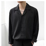 Gorunrun estilos de ropa para hombre Long Sleeve Striped Shirt Men's Ins Korean Style Trendy Internet Celebrity Shirt Spring and Summer Japanese Style Loose Handsome Casual Jacket