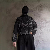 fall fits men Gothic Printed Black Gray Pullover Sweater Ripped Ripped Street Fashion New Men's and Women's Sweater