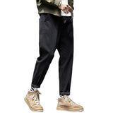 sweatpants outfit men Casual Pants Men's Ankle-Length Ankle-Tied Pants Spring and Autumn New Straight Loose Harem Overalls Long Pants Men's Pants