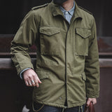 mens outfits Workwear World Retro M65 Trench Coat Spring and Autumn Wear-Resistant Ameikaji Army Green Trench Coat