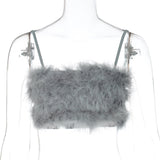 GORUNRUN- women's clothing hot product fur suspenders chest wrap suspenders small vest