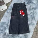 90s streetwear E-Commerce Y2g Big Boy Jeans Harajuku Hip Hop Embroidery Loose Jeans Street High Waist Wide Leg Pants