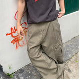 sweatpants outfit men American High Street Retro Overalls Jeans Men's Early Autumn Design Loose Wide Leg Casual Straight Long Pants Fashion