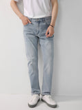 Gorunrun big guy outfits New 2024 Jeans High-End Washed Thin Men's Pants Spring and Summer Straight Loose Korean Stretch Trousers