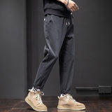 sweatpants outfit men Casual Pants Men's Ankle-Length Ankle-Tied Pants Spring and Autumn New Straight Loose Harem Overalls Long Pants Men's Pants