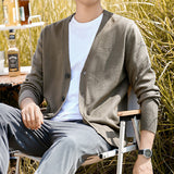 boy outfits New Cardigan Men's Sweater Spring and Autumn Knitwear Coat Loose All-Match V-neck Outer Casual Sweater