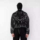 fall fits men Gothic Printed Black Gray Pullover Sweater Ripped Ripped Street Fashion New Men's and Women's Sweater