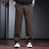 men fall outfits Autumn and Winter High-End Overalls Men's Loose Straight Trousers Simple Retro Fleece-lined Men's Casual Pants Fashion