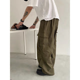 fall fits men Japanese Style Retro Basic Paratrooper Overalls Men's American Style Trendy Loose Casual Trousers Wide Leg Mopping Pants