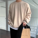 mens outfits Autumn Korean Style Men's Simple Wear round Neck Sweater Fashion New Men's Loose Bottoming Shirt Long Sleeve Fashion