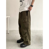 fall fits men Japanese Style Retro Basic Paratrooper Overalls Men's American Style Trendy Loose Casual Trousers Wide Leg Mopping Pants