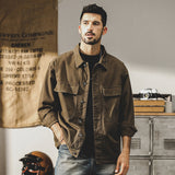 Gorunrun mens fall outfits American Retro Workwear Jacket Men's Spring and Autumn 2024 New Loose plus Size Tough Guy Hunting Jacket Men's Autumn