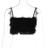 GORUNRUN- women's clothing hot product fur suspenders chest wrap suspenders small vest