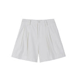 GORUNRUN-white shorts women 2024 summer new Korean style high waist slim wide leg shorts versatile casual pants