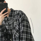 tomboy fits Fashion Plaid Shirt Men's Niche Versatile Casual Top Coat Women's Spring and Autumn Japanese Retro High Street Long Sleeve Shirt