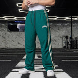 sweatpants outfit men Men's Sports Pants Double Stitching Printed Casual Pants Gym Sports Fitness Mid-Waist Straight Pants