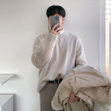 fall fits men round Neck Sweater Men's Autumn and Winter Korean Style Loose Trendy Lazy Style Thickened Pullover Long Sleeve Sweater