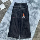 90s streetwear E-Commerce Y2g Big Boy Jeans Harajuku Hip Hop Embroidery Loose Jeans Street High Waist Wide Leg Pants