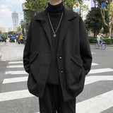 Gorunrun winter outfits men Woolen Coat Men's Short Korean Style Trendy Black Women's Coat Winter Thickened New British Style Clothes