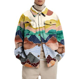 Gorunrun mens costumes Men's Autumn New Fashion Printed Youth Jacket Men's Coat Men's