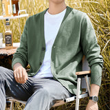 boy outfits New Cardigan Men's Sweater Spring and Autumn Knitwear Coat Loose All-Match V-neck Outer Casual Sweater