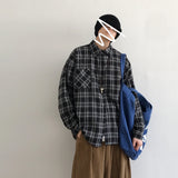 tomboy fits Fashion Plaid Shirt Men's Niche Versatile Casual Top Coat Women's Spring and Autumn Japanese Retro High Street Long Sleeve Shirt