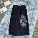 90s streetwear E-Commerce Y2g Big Boy Jeans Harajuku Hip Hop Embroidery Loose Jeans Street High Waist Wide Leg Pants