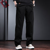 men fall outfits Autumn and Winter High-End Overalls Men's Loose Straight Trousers Simple Retro Fleece-lined Men's Casual Pants Fashion