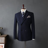 mens costumes Men's Suit Suit Casual Business Formal Dress Best Man Suit Bridegroom Wedding Double-Breasted Striped Suit Jacket Men's Clothing