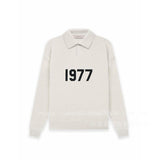 guys fashion casual Hooded Sweater Men's and Women's Same Style 1977 Digital Flocking Embroidery Men's and Women's Loose Sweater Trendy Double Line Couple