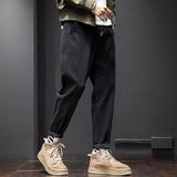 Gorunrun sweatpants outfit men Casual Pants Men's Ankle-Length Ankle-Tied Pants Spring and Autumn New Straight Loose Harem Overalls Long Pants Men's Pants