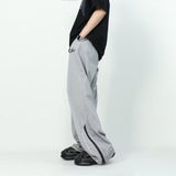 90s streetwear Korean Style Pu Shuai Men's and Women's Loose Straight Casual Pants Youth Spring and Autumn Zipper Mop Trendy Trousers