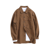 mens fall outfits Men's Long-Sleeved Shirt Autumn Cotton and Linen Casual Simple Basic Shirt 5081