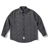 guys fashion casual Workwear Plaid Shirt Men's Spring and Autumn Coat Long Sleeve Korean Style Trendy Loose All-Match Artistic Hong Kong Style Shirt