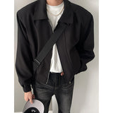 winter outfits men Cleanfit Black Shoulder Pad Jacket Men's Short Ruan Handsome High Sense Men's American Pilot Executive Jacket