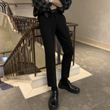 business casual men New Pants Men's Korean-Style Fashionable Slim Fit Youth Fashionable Business Casual Pants Draping Stretch Cropped Pants