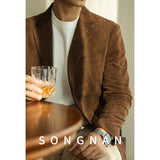 mens costumes Corduroy Slim Fit Small Suit Jacket Men's Spring and Autumn Business Commuter Casual Suit Jacket