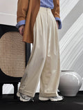 2024 fall fashion trends Orange Zhi 2024 Spring Korean Style High Waist Wide Leg Pants New Elegant Retro Hong Kong Style Loose Casual Pants for Women 63030