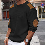 men fall outfits 2024 Autumn and Winter New Men's Sweater round Neck Long Sleeve Stitching Pullover Sweater Slim Sweater