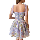 GORUNRUN- Women's Fashion Three-dimensional Flower Embroidery Hip-wrapped Sexy Suspender Dress