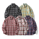 Gorunrun masc outfits Fall High Quality 2024 New Men's Classic Plaid Shirt Loose Lapel Japanese Retro Versatile Casual Lining