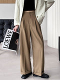 2024 fall fashion trends Orange Zhi 2024 Spring Korean Style High Waist Wide Leg Pants New Elegant Retro Hong Kong Style Loose Casual Pants for Women 63030