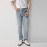 Gorunrun big guy outfits New 2024 Jeans High-End Washed Thin Men's Pants Spring and Summer Straight Loose Korean Stretch Trousers