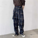 coachella valley music festival New Loose Plaid Pants Men's Korean-Style Ins Trendy Trendy Handsome All-Match Casual Straight Pants Personalized Trousers Fashionable Suit Pants